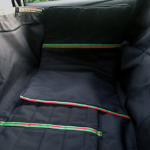 Load image into Gallery viewer, enlarged image of the door protectors panels of the  black car seat cover